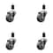 Service Caster 3'' SS Thermoplastic Rubber Wheel Swivel 1-3/8'' Expanding Stem Caster Set, 4PK SCC-SSEX20S314-TPRB-138-4 - alternate 1